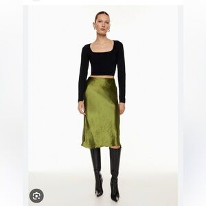 Aritzia Slip Midi Fen Green